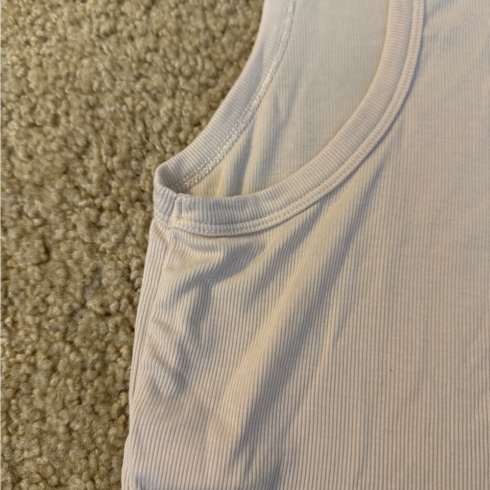 Sunday Best Pale Pink Ribbed Cropped Tank - Picture 5 of 7